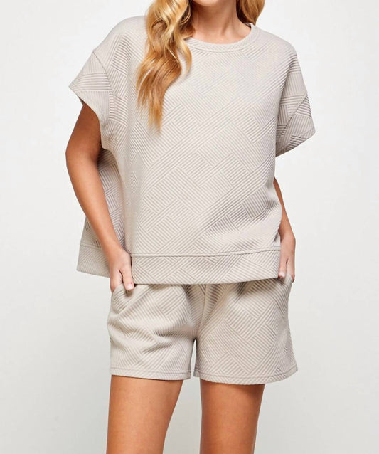 See And Be Seen - Textured Oversized Tee Short Set