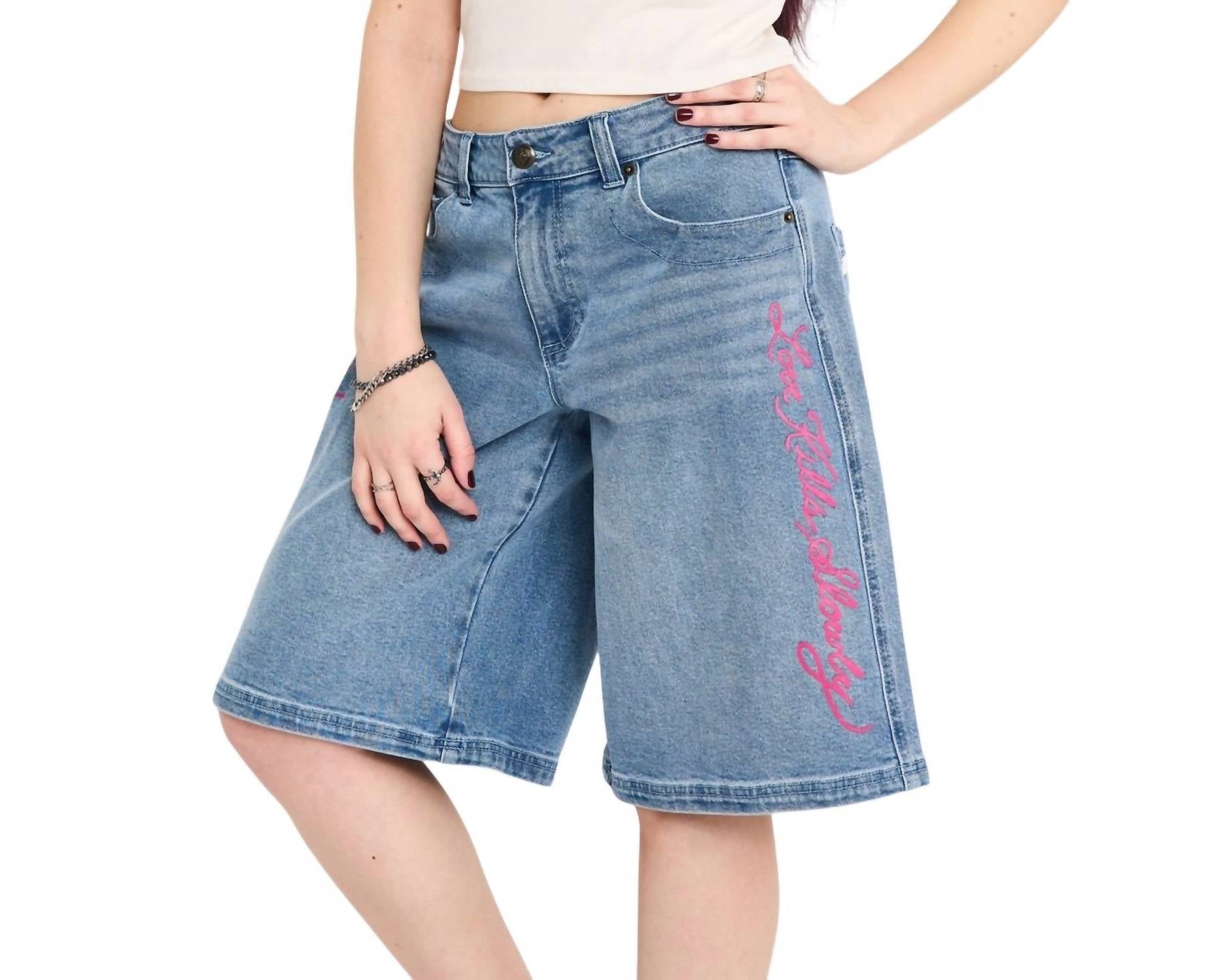 Ed Hardy - Flower Diamond Low Rise Baggy Jorts