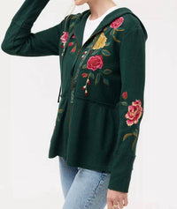 Johnny Was - Peplum Metallic Thermal Hoodie