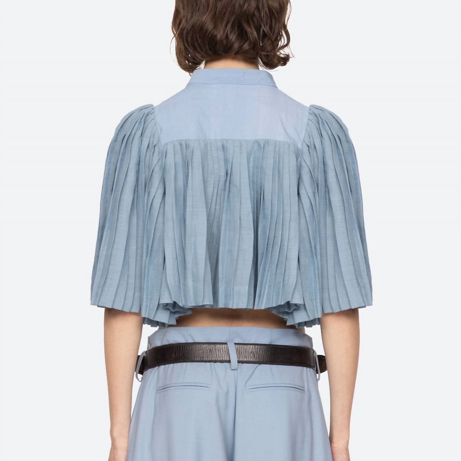 Sea - Solene Pleated Short Sleeve Top