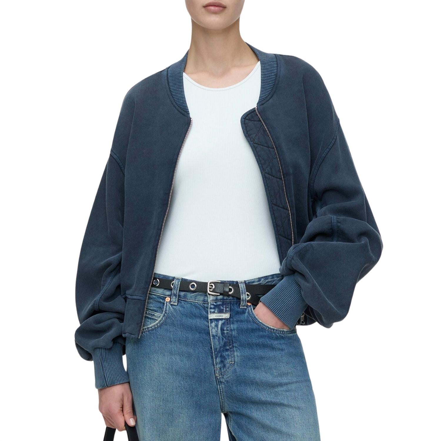 CLOSED Women's Bomber Jacket in smokey blue - women's jacket