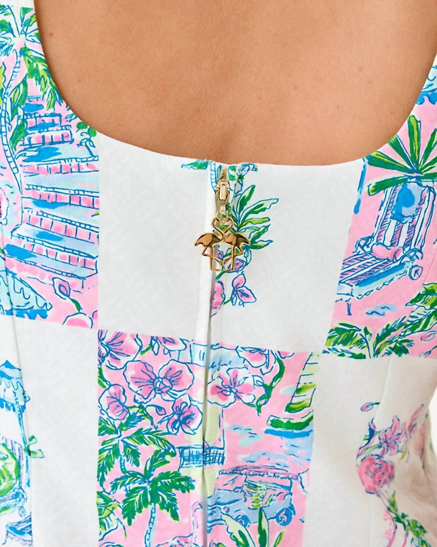 Lilly Pulitzer Dee Stretch Maxi Shift Dress in multi sunny dee patch engineered woven - women's dress - view 7