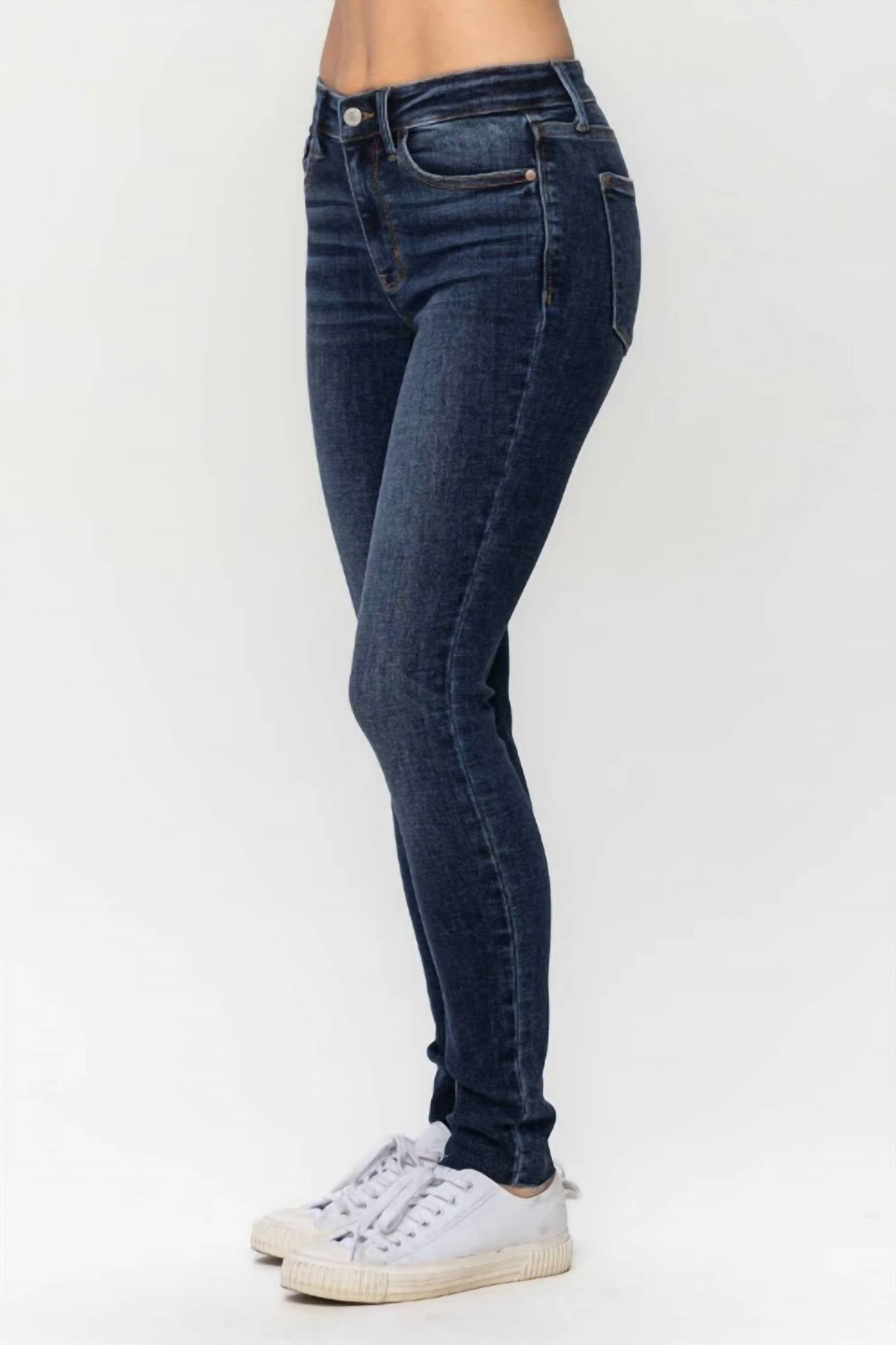 Judy Blue - Women's Matilda Mid Rise Vintage Raw Hem Skinny