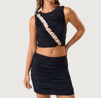 Blue Blush Ellison Top & Mini Skirt Set in black - women's skirt