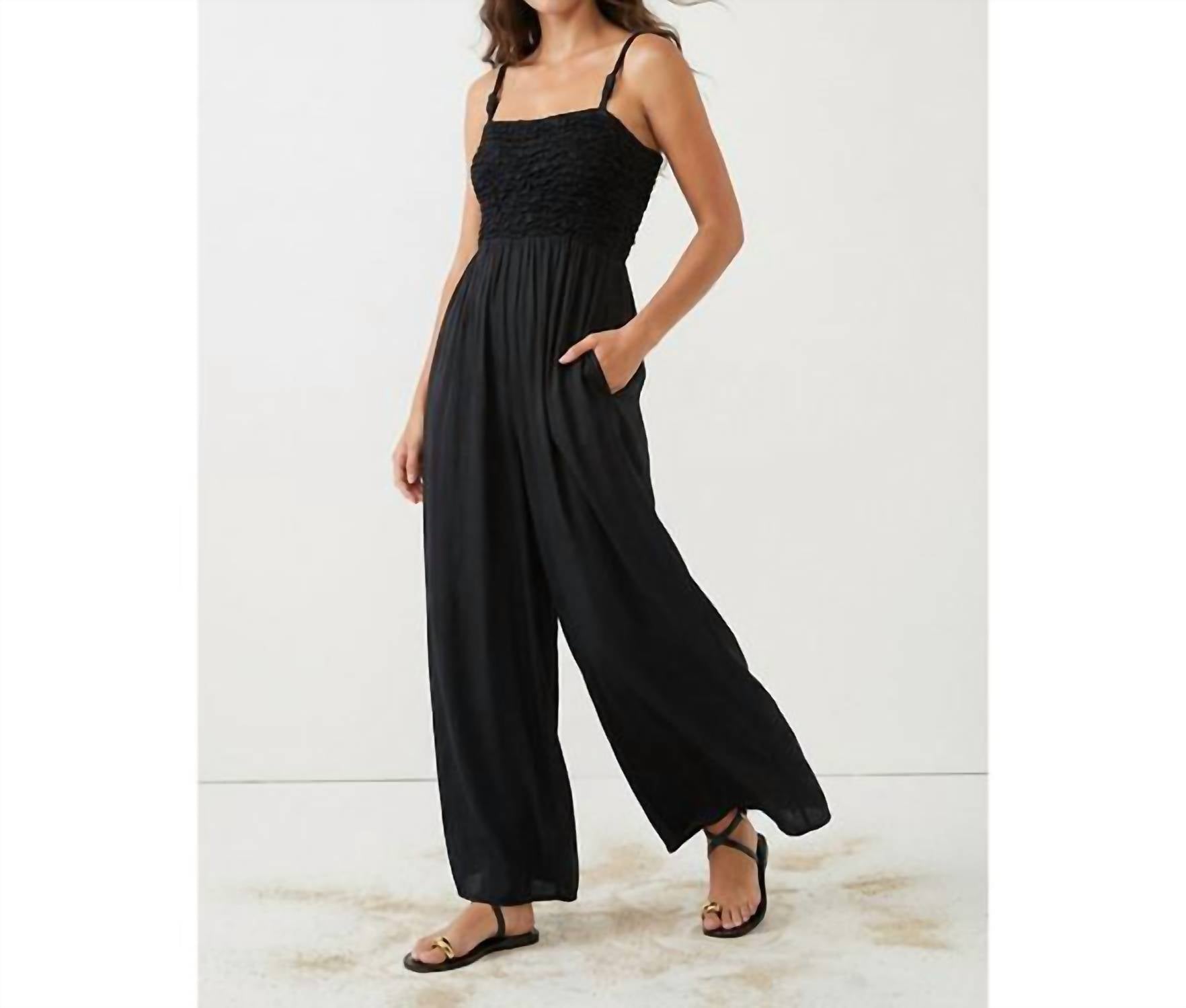 Naked Zebra - Cord Detail Smocking Jumpsuit