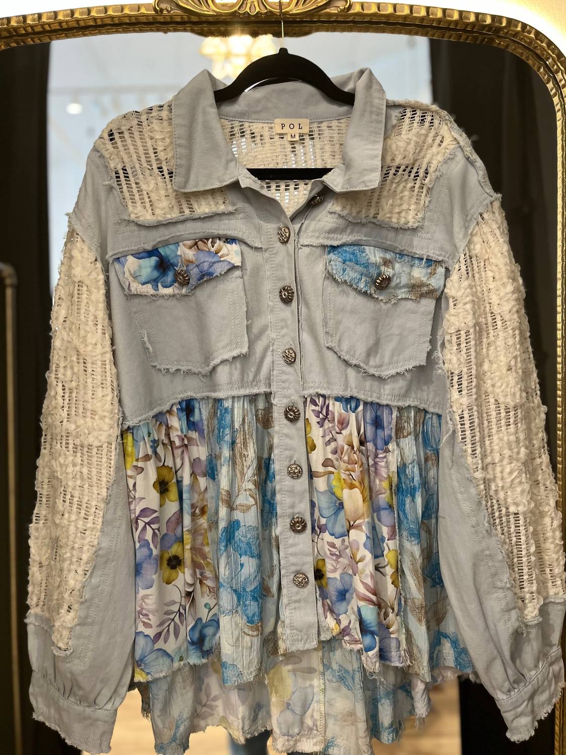 Pol - Lucy Long Sleeve Button Front Jacket