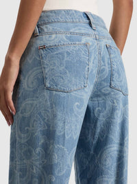 alice + olivia Amazing Baggy Jean in laser paisley - women's jeans - view 4