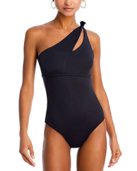 Becca by Rebecca Virtue Asymmetric Cutout One Piece Swimsuit in black - women's swimwear