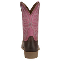 Justin Women's Buffalo Vamp Buffalo Top Cowgirl Boot - Medium in brown pink - women's shoe - view 4