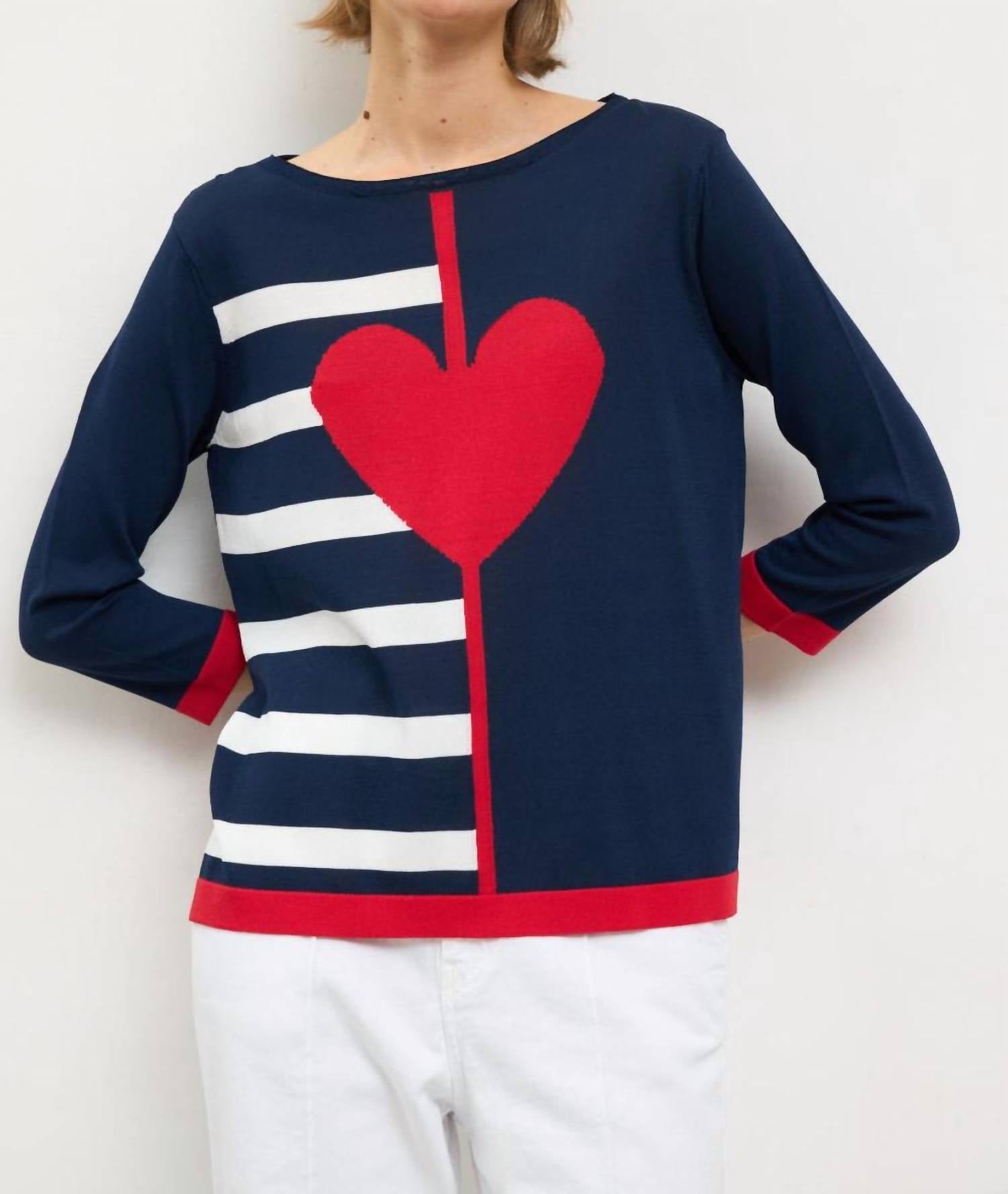Bariloche - Cierzo Heart Stripe Pullover Sweater
