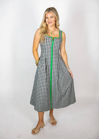 Entro - Gingham Sleeveless Midi Dress
