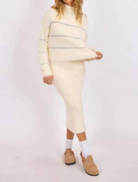 Sage The Label - Martini Metallic Stripe Turtleneck Sweater