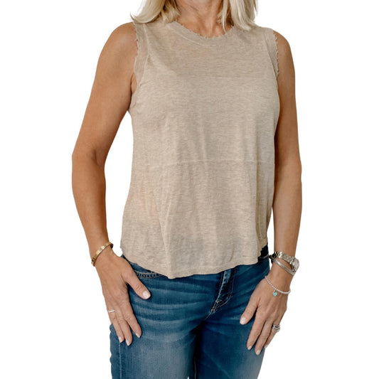 DISTRESSED LIGHTWEIGHT CASHMERE TANK TOP