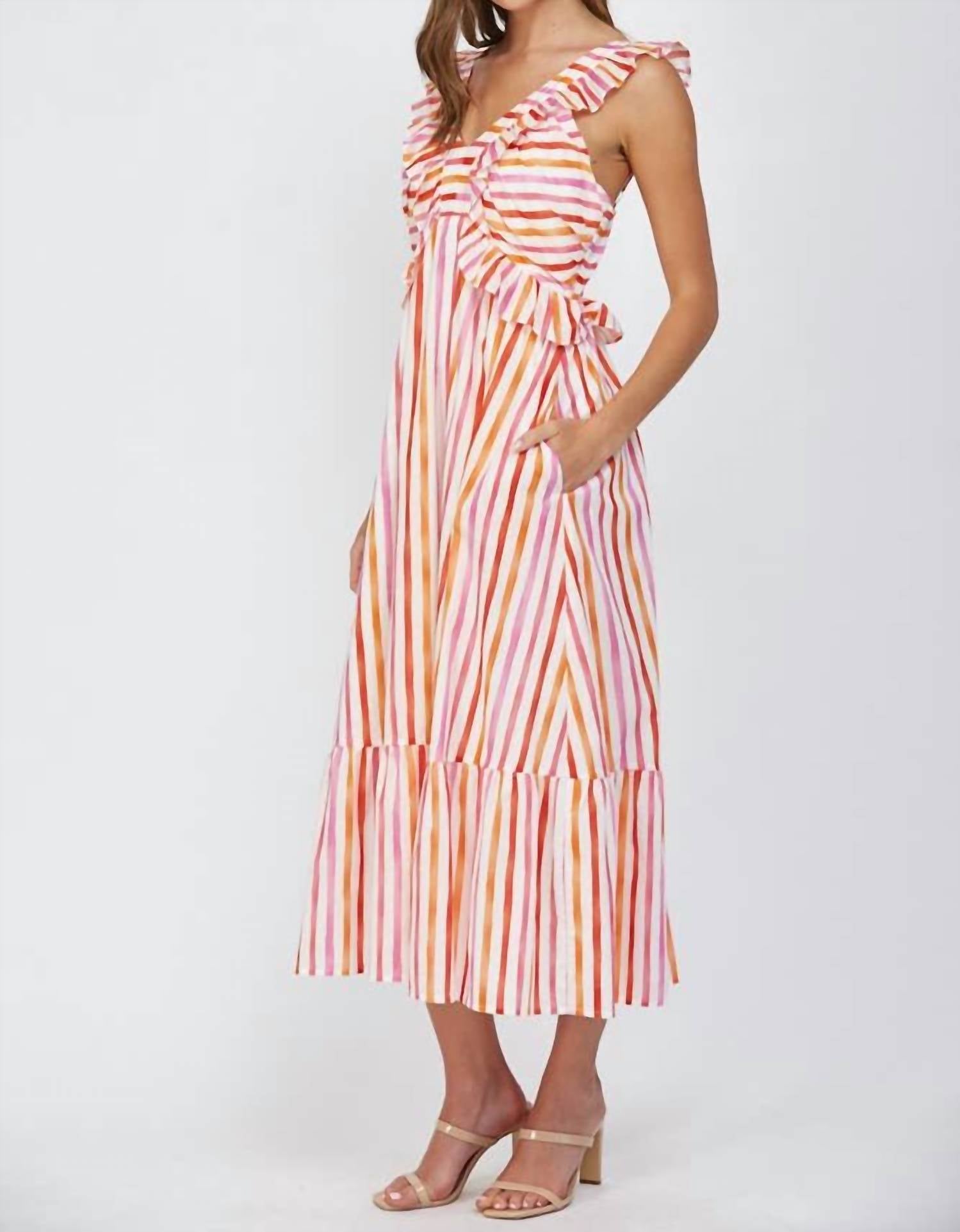 Fate - Sorbet Striped Maxi Dress