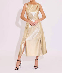 Alden Adair Selena Midi Dress in gold - women's dress