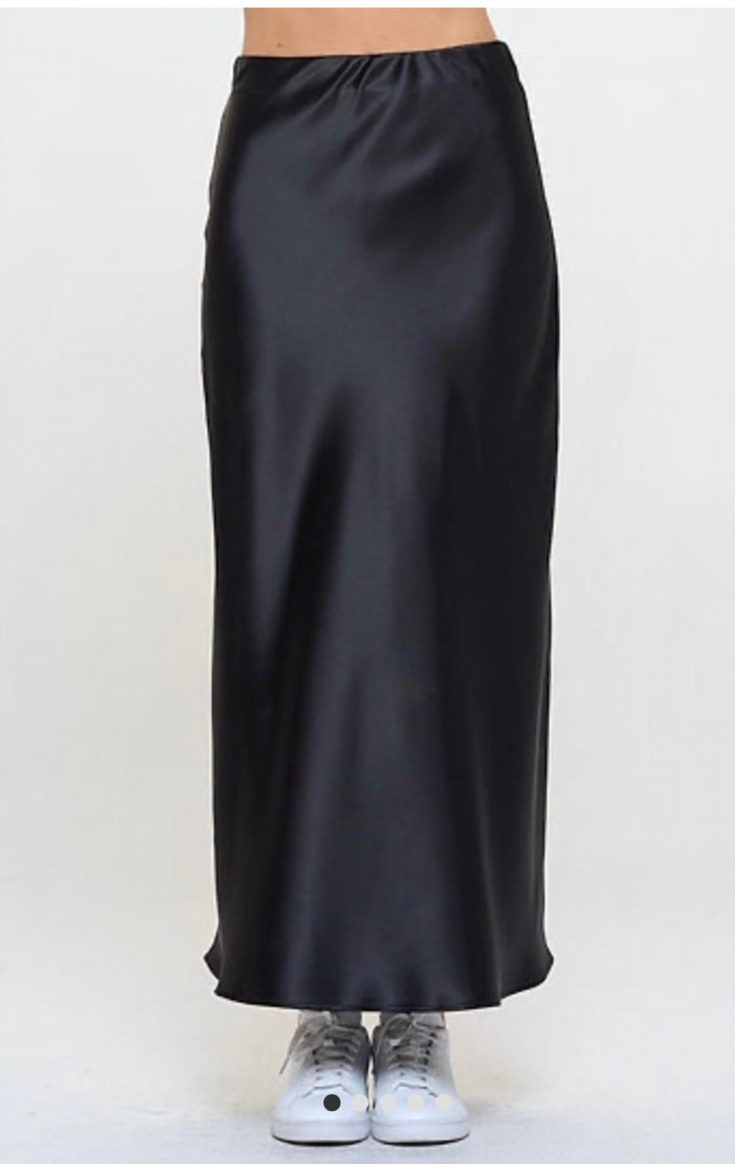 Perfectwhitetee - Satin Bias Skirt