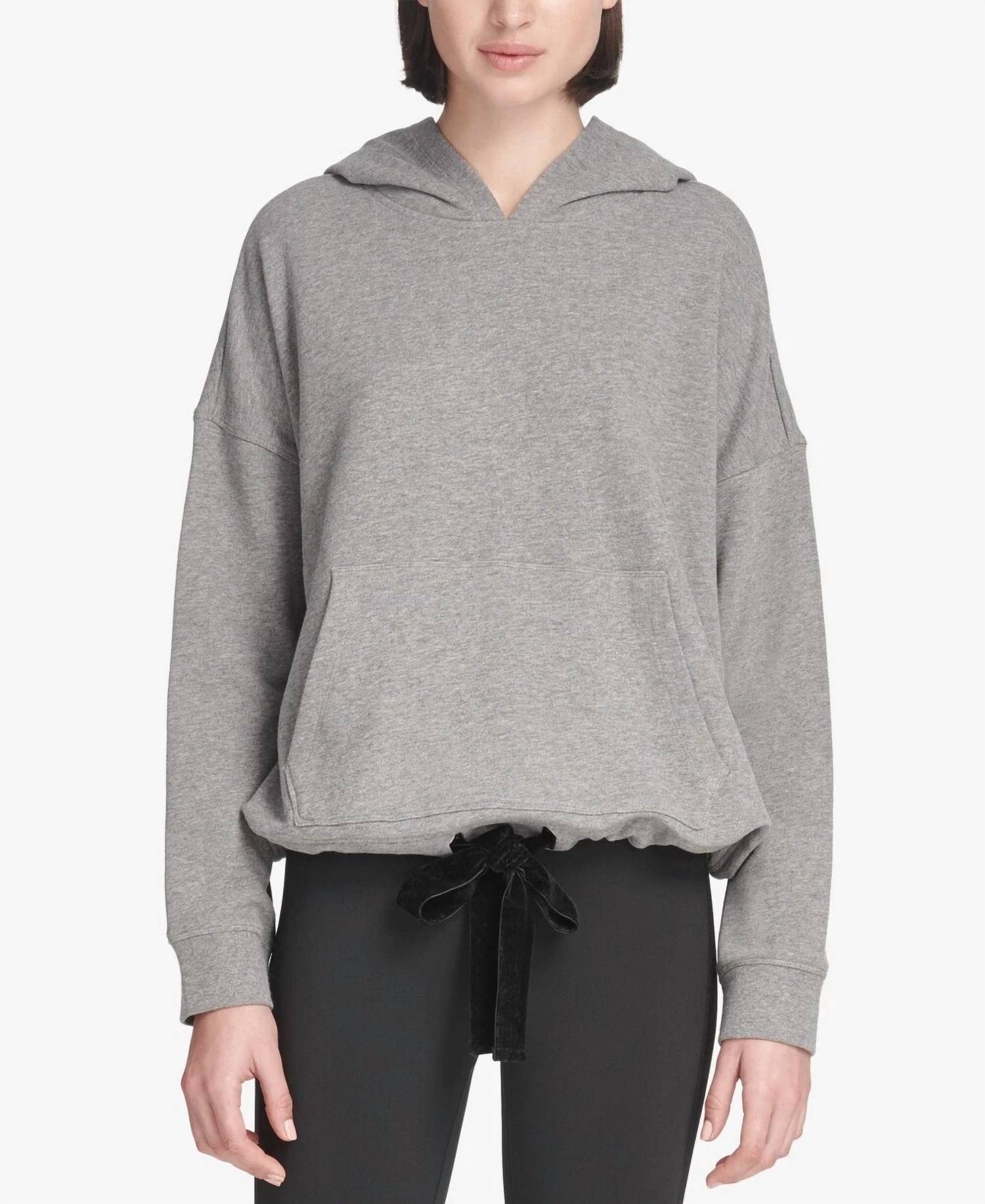 Dkny - Activewear French Terry Velvet Tie Hoodie