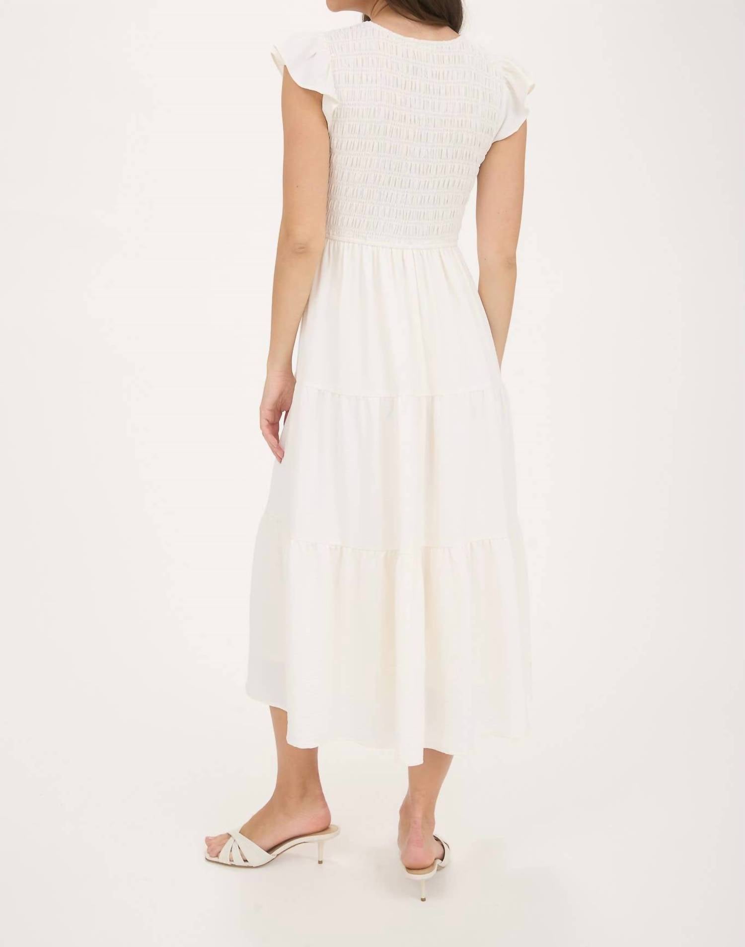 Blu Pepper - Flutter Sleeve Maxi Dress