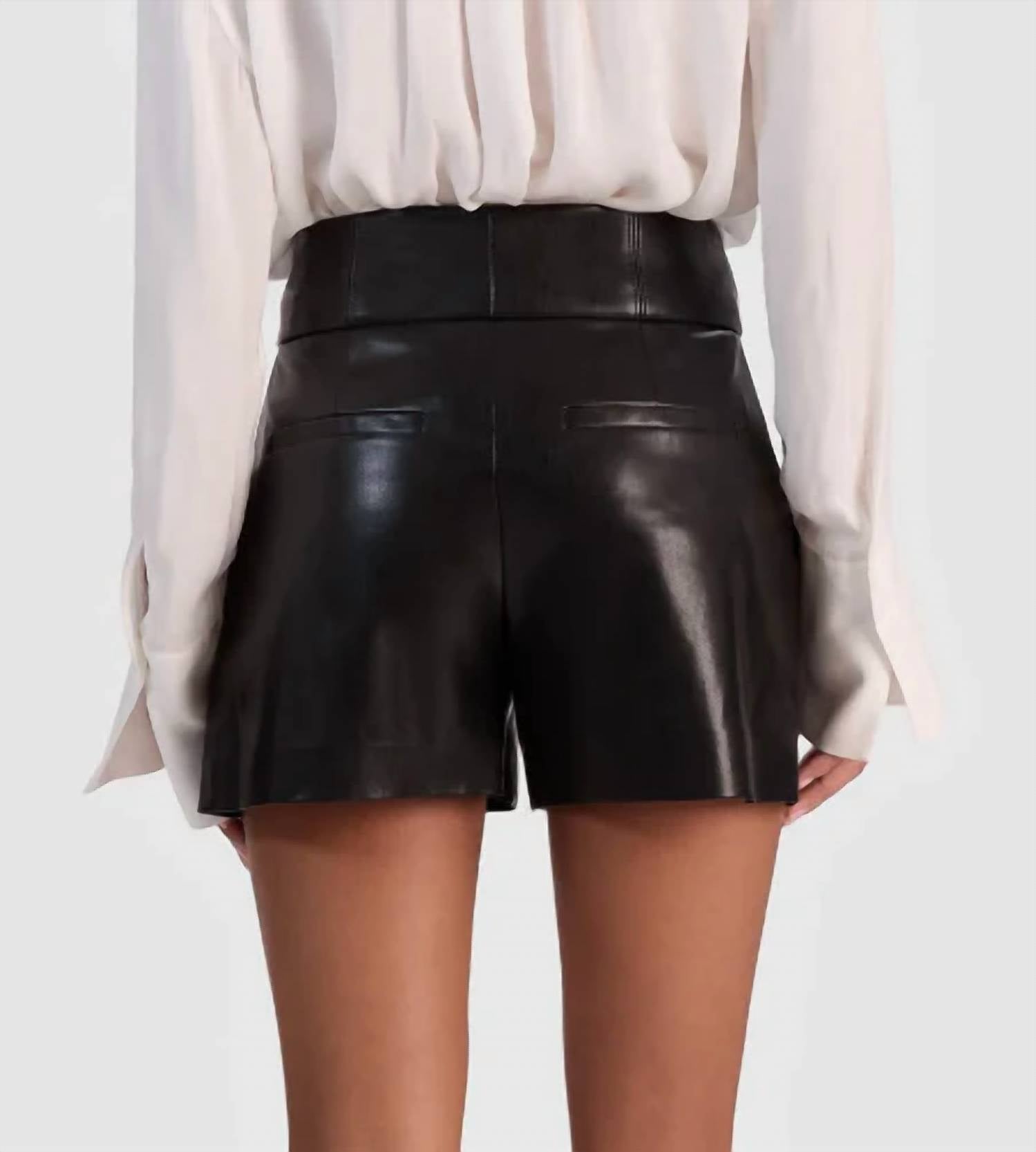 Alice + Olivia - Baylor Ultra High Rise Vegan Leather Short