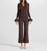 Theo The Label - Women's Nomia Wide Leg Knit Pants