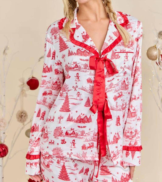 Main Strip - Christmas Toile Printed Pajama
