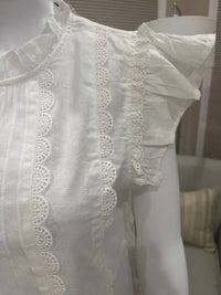 Voy - Crew Neck Ruffle Sleeve Top
