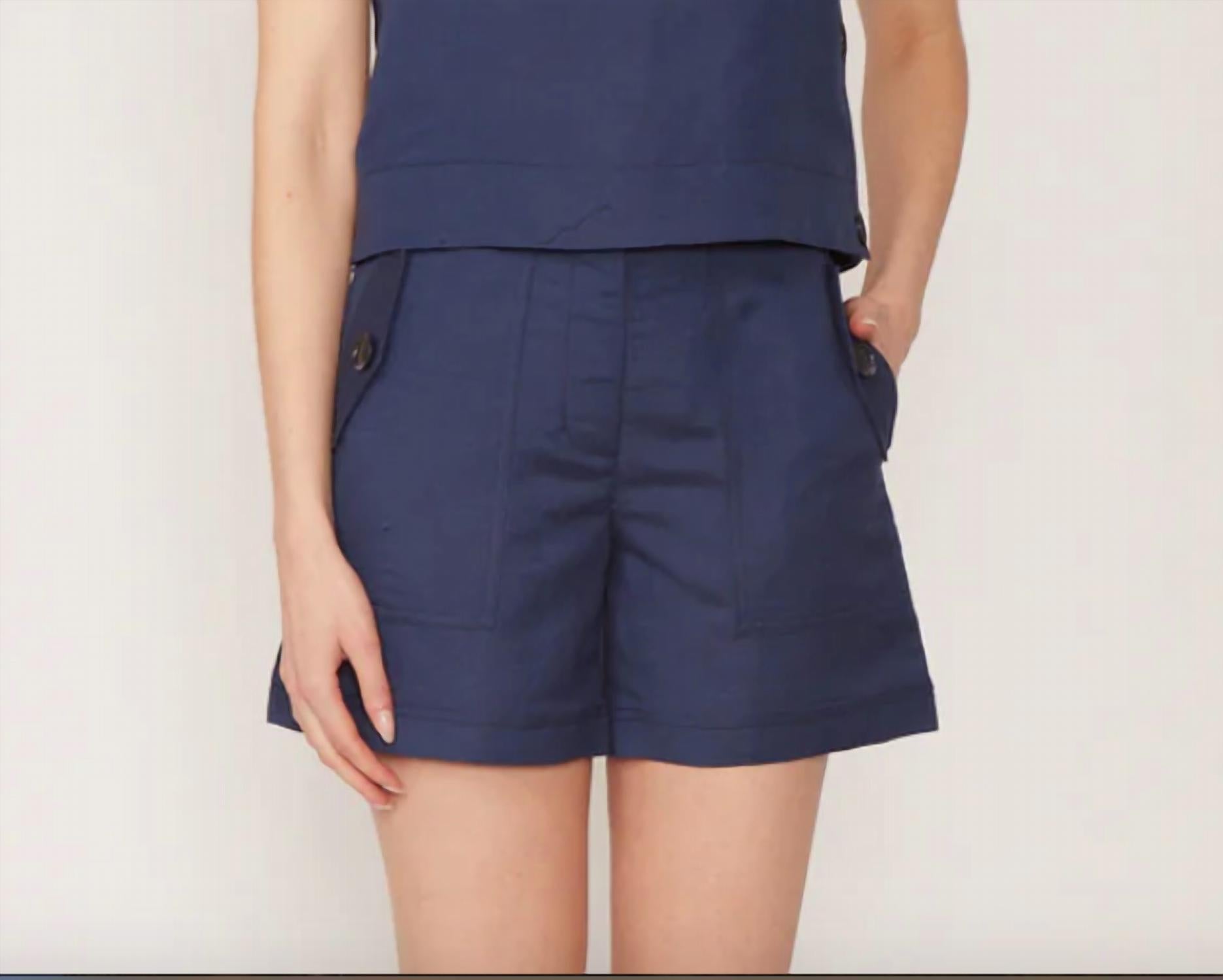 GILNER FARRAR Kai Shorts in blue linen - women's shorts - view 4