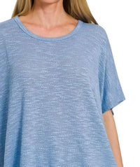 Zenana - Oversized Slub Hacci Top