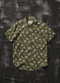 Pyknic - Pizza Slayer Tattoo Flash Casual Button Up Shirt