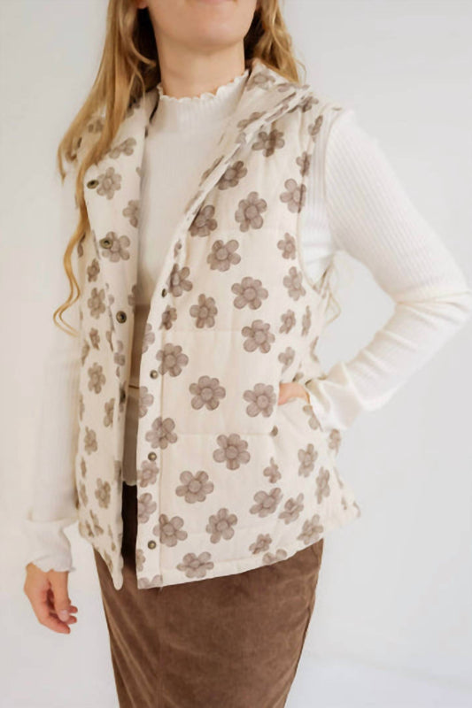 Hem & Thread - Floral Brushed Vest
