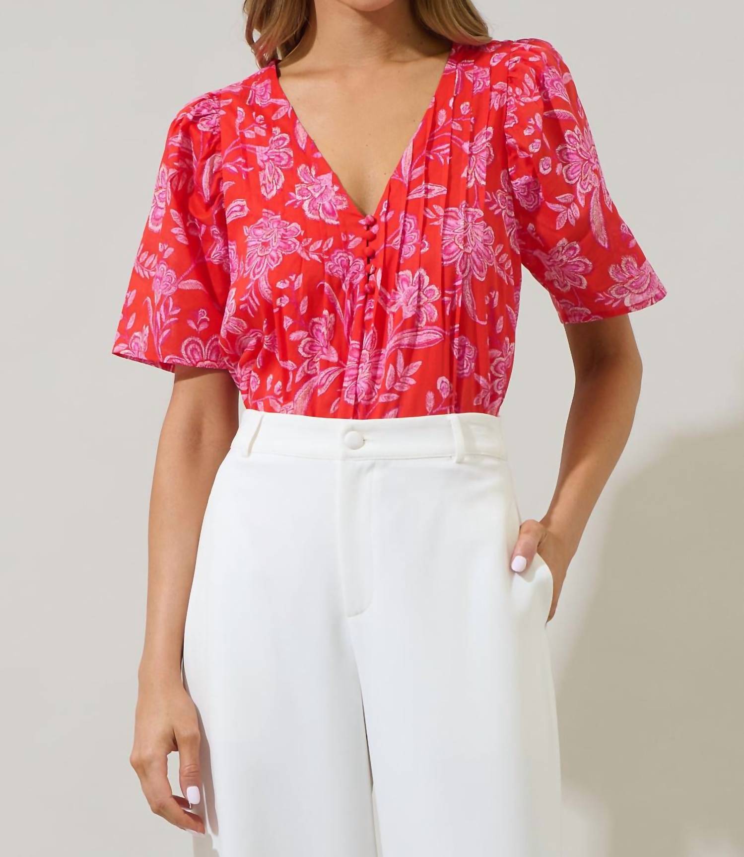 Sugarlips - Aria Floral V Neck Top