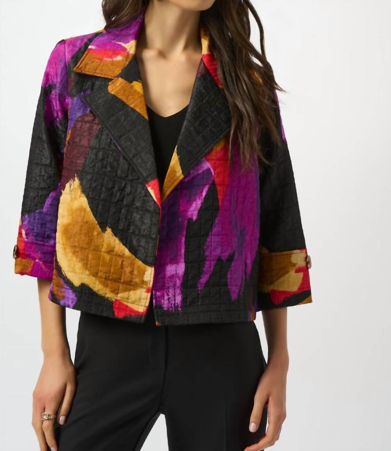 Joseph Ribkoff - Hip Length Abstract Jacket