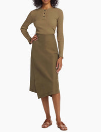 Vince - Utility Panelled Wrap Asymmetric Skirt