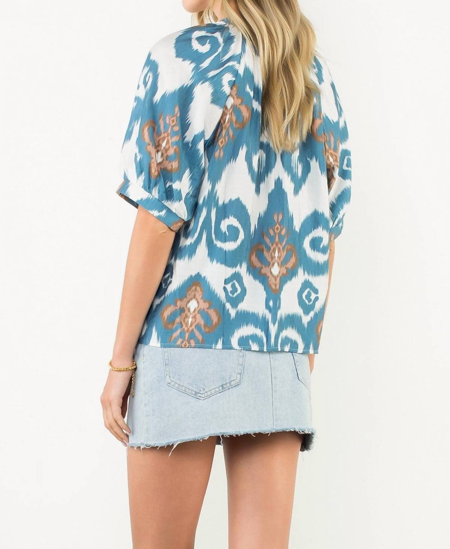 Thml - Short Sleeve Print V-neck Top