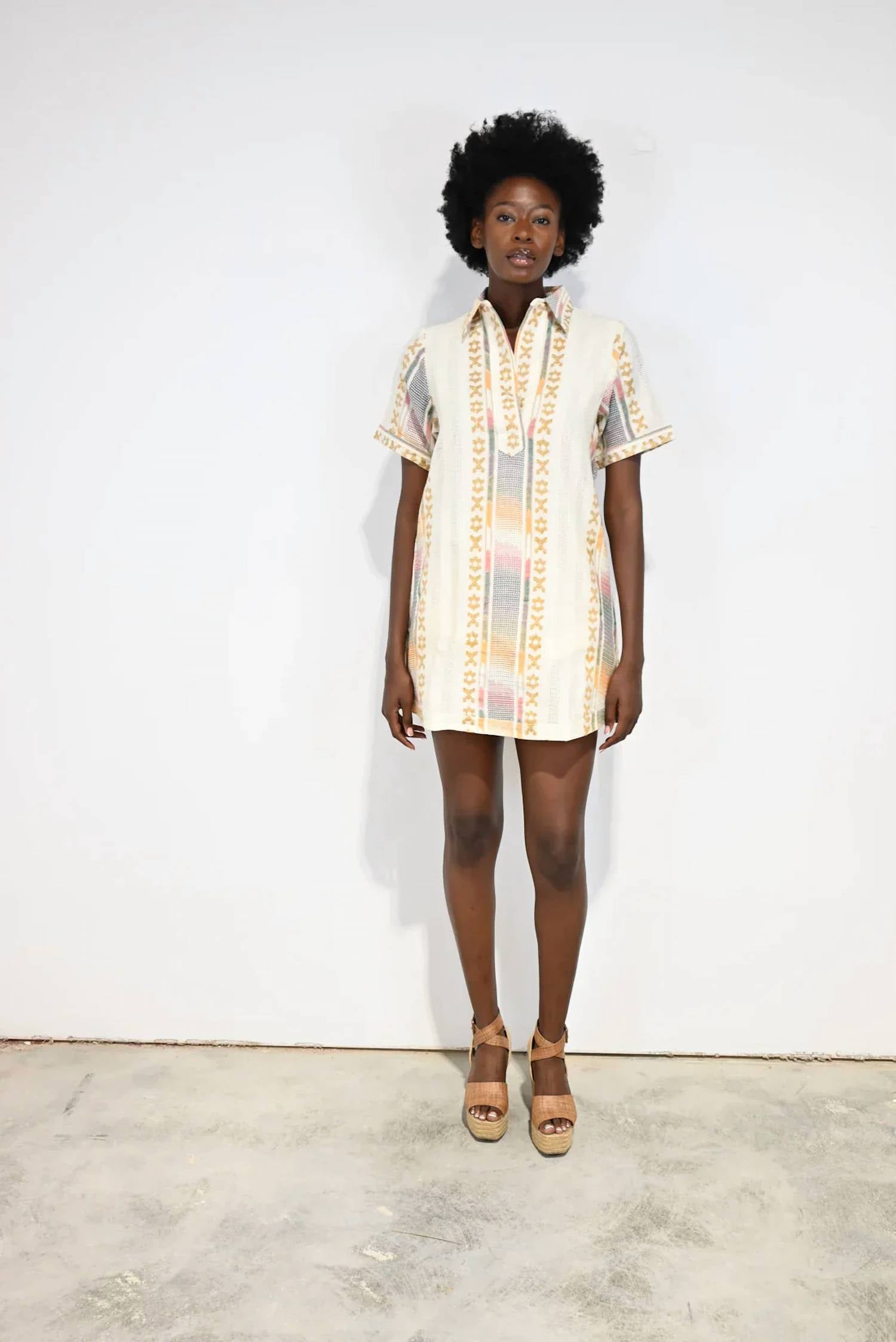 Never A Wallflower - Split Neck Mini Dress