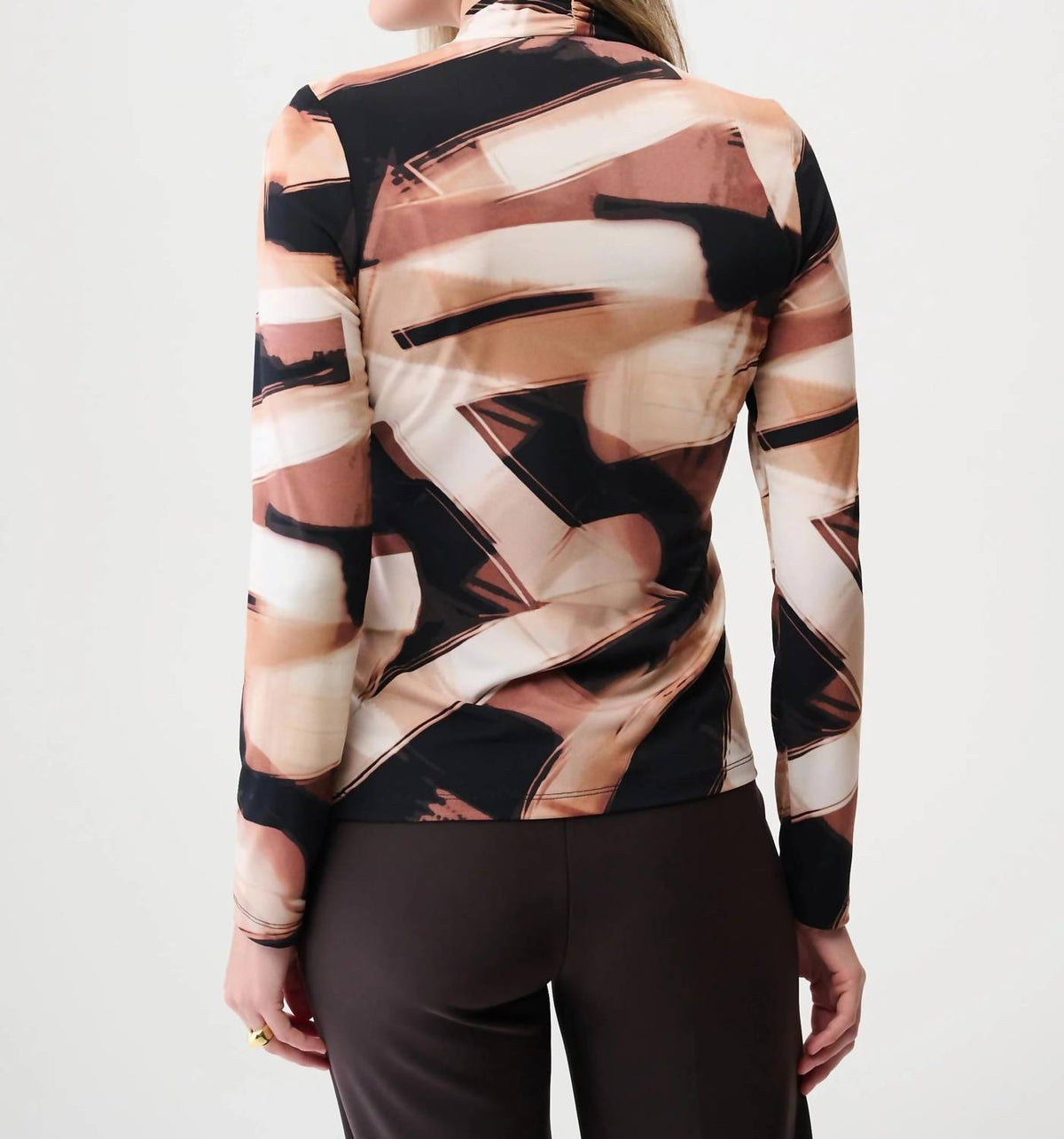 Joseph Ribkoff - Abstract Print Faux Wrap Top