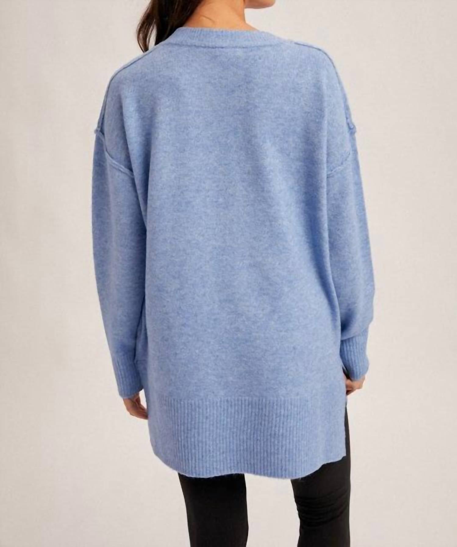Hem & Thread - Crew Neck Oversized Everyday Tunic Sweater