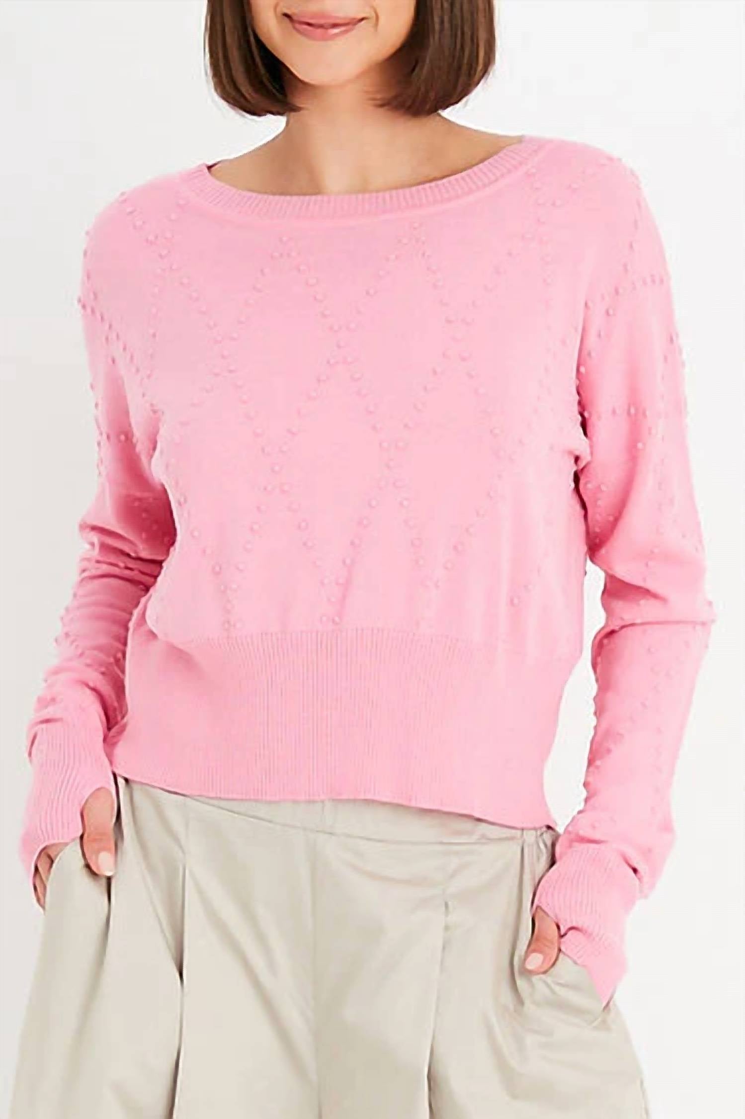 Planet By Lauren G. - Women's Swiss Dot Crew Neck Sweater