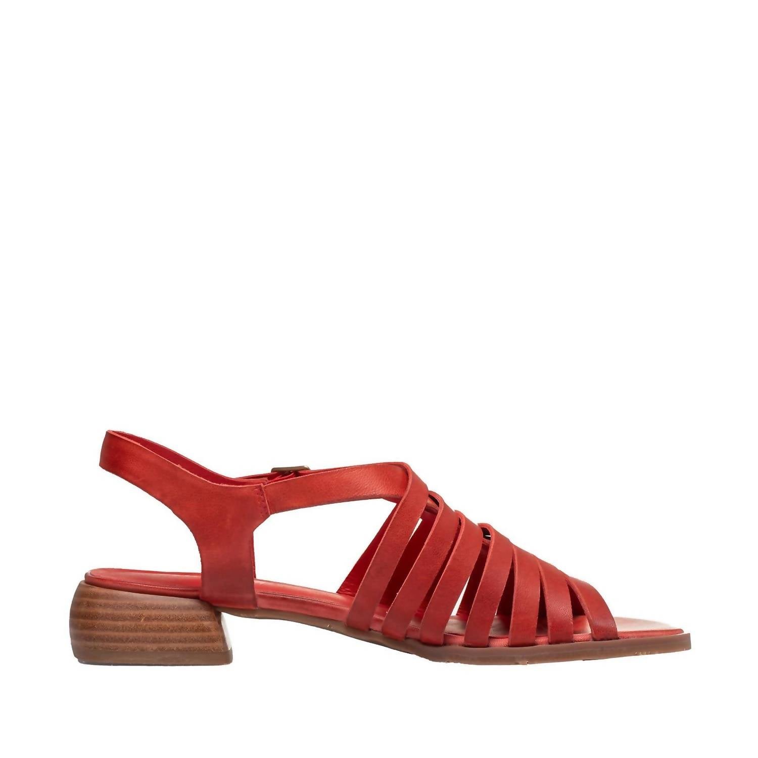 Antelope Women's Leni Open Toe Woven Leather Sandals in red - women's sandal - detail view