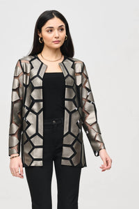 Joseph Ribkoff - Mesh Faux Leather Jacket