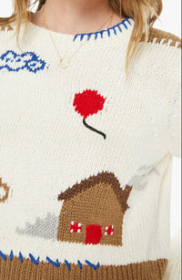Mother Lil House Shrunken Pullover Sweater in little house on the prairie - women's cardigan
