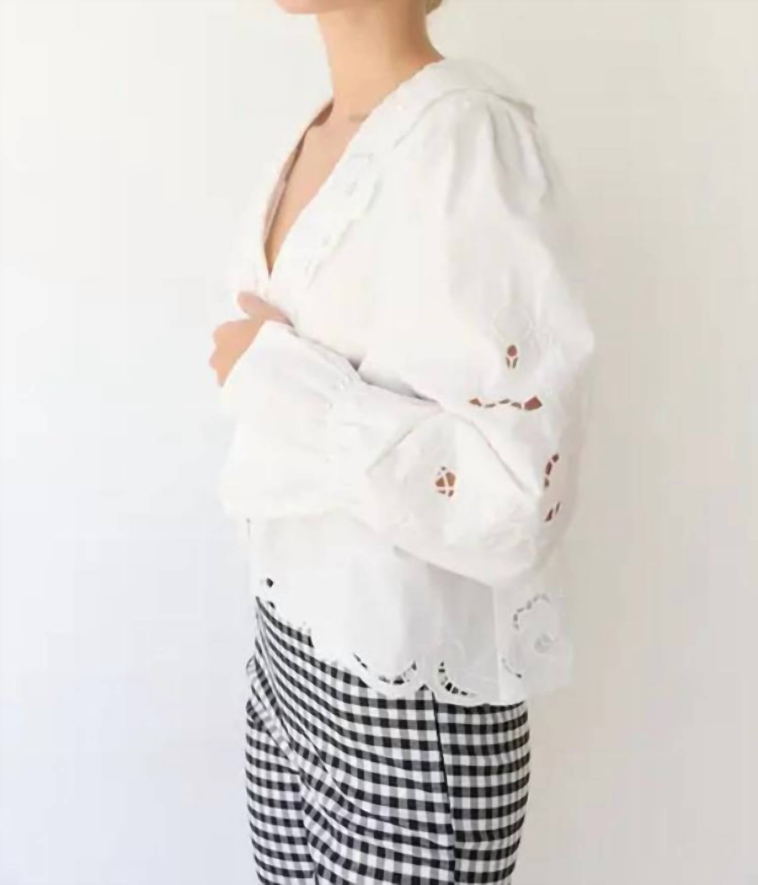 Mint Exclusives - Belle Embroidery Ruffle Blouse