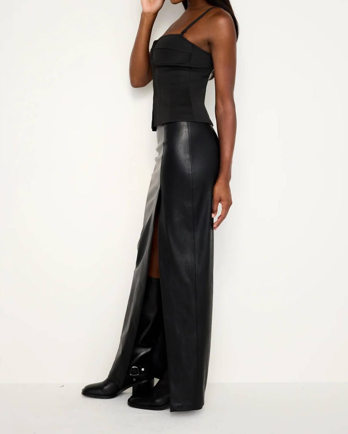Good American - Faux Leather Maxi Skirt