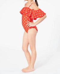 Marina West Swim - Girls Off Shoulder & Ruffled 1pc Swim Suit