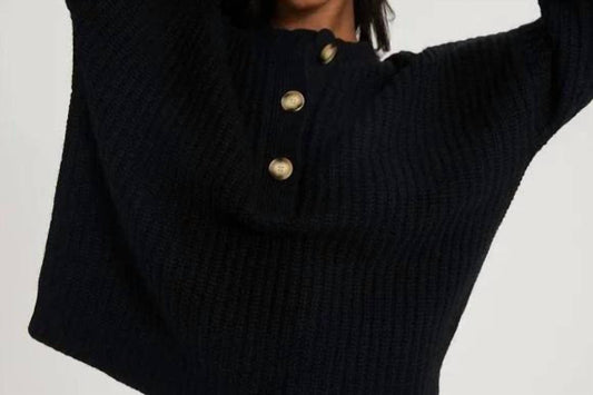 Something Navy - Henley Cashmere Sweater