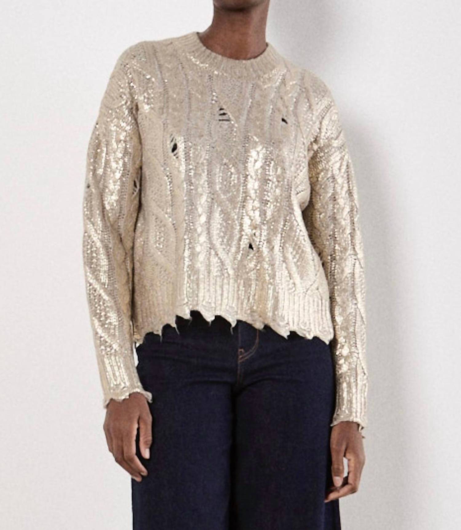 Apricot - Metallic Foil Sweater