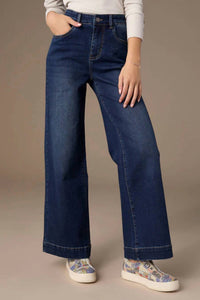 COCO + CARMEN Ever Stretch Wide Leg Jeans in dark denim - women's jeans - alternate view