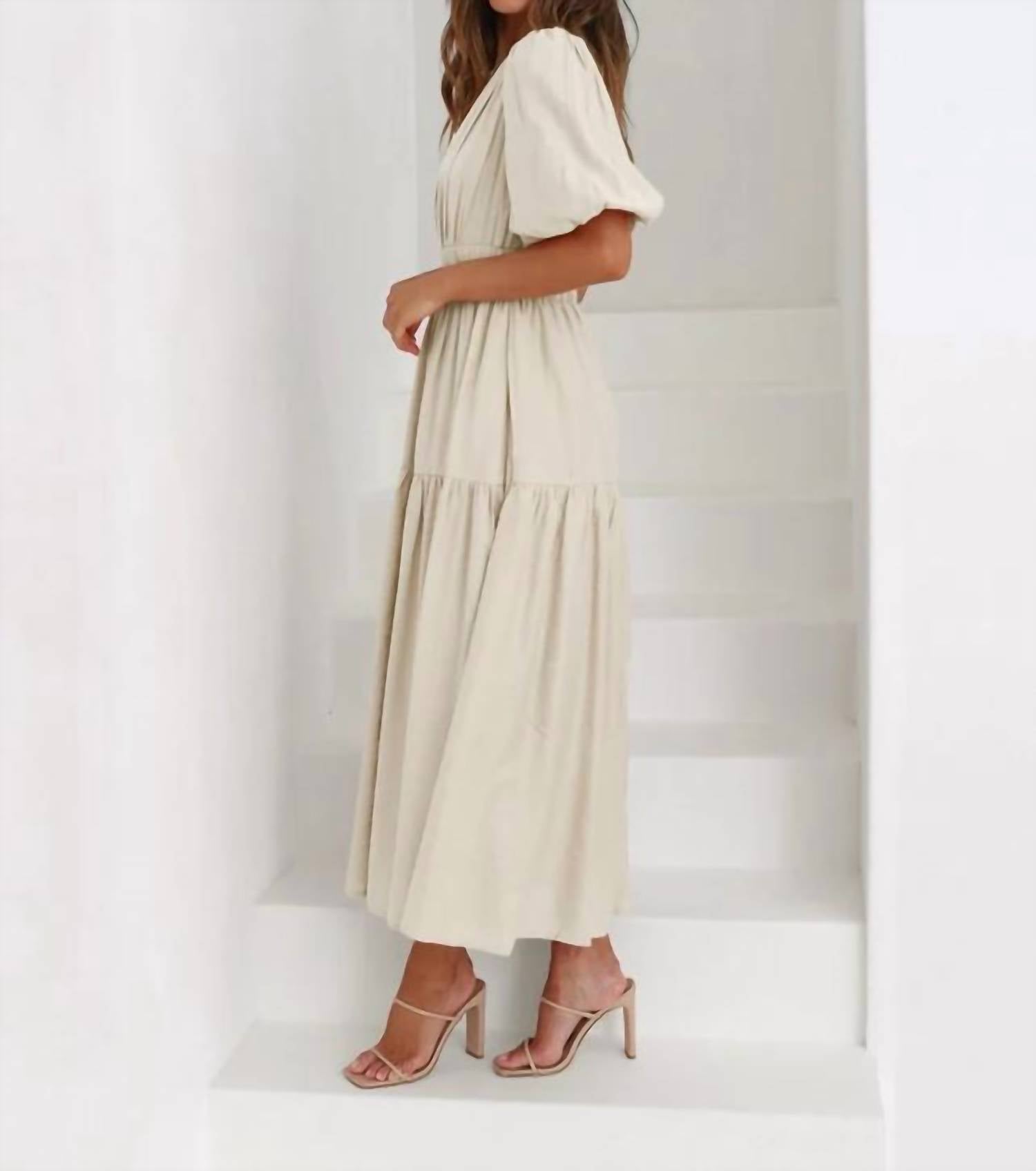 Sweetkama - Agnes Bubble Sleeve Midi Dress