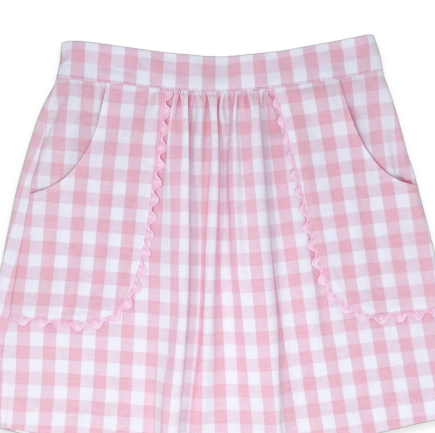 Lullaby Set Girls Isabella Skirt in pink buffalo check - kids' skirt - detail view