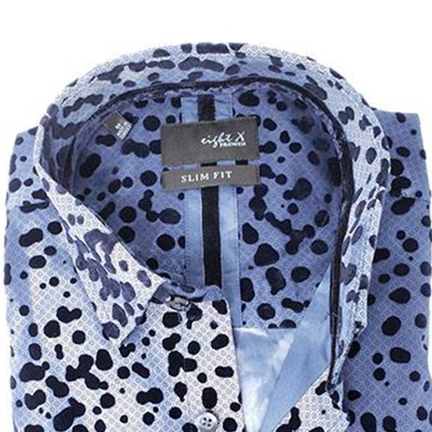 Eight X - Men's Button Down Shirt With Dot Flocking